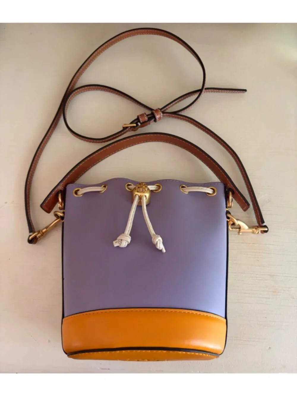 Tory Burch Colorblock Bucket Bag Multicolor Summer Crossbody Tote - Picture 12 of 15